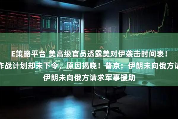 E策略平台 美高级官员透露美对伊袭击时间表！特朗普批准作战计划却未下令，原因揭晓！普京：伊朗未向俄方请求军事援助